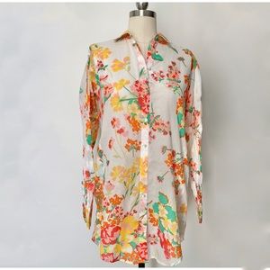 Zara floral tunic coverup dress